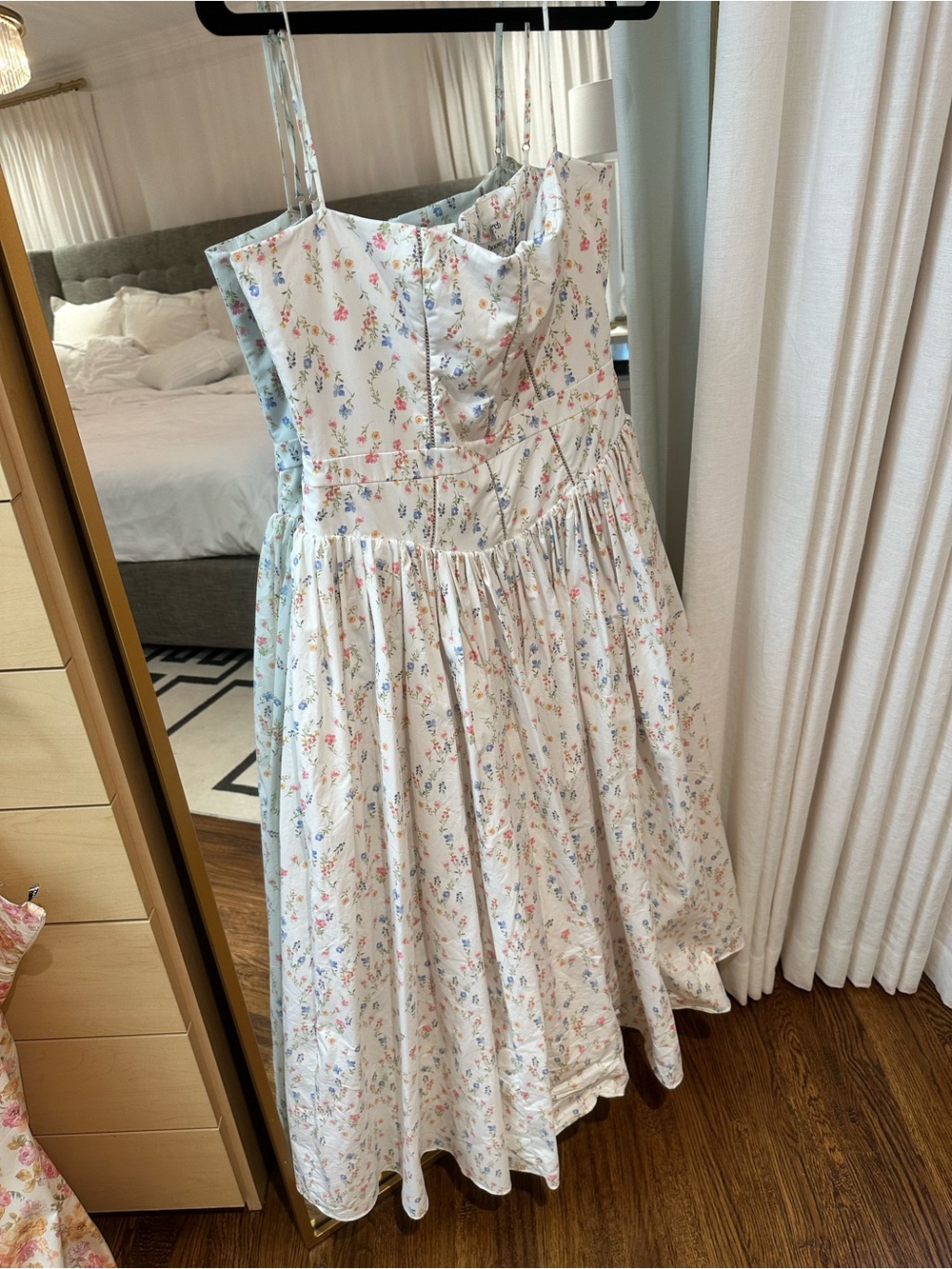 House of CB YSABELLA White Posy Print Cotton Maxi Sundress L+ plus cup $299 - Picture 3 of 9